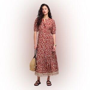 NWT Madewell Red Floral Midi Dress